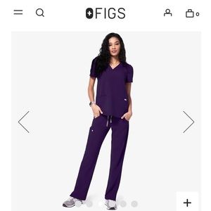 Figs Purple Scrub Set XS, excellent condition